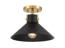 Savoy House M60078MBKNB - 1-Light Ceiling Light in Matte Black and Natural Brass