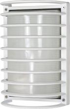Nuvo 60/576 - 1-Light Die-Cast Rectangular Caged Bulkhead Light in Semi Gloss White Finish with Glass Lens and (1)